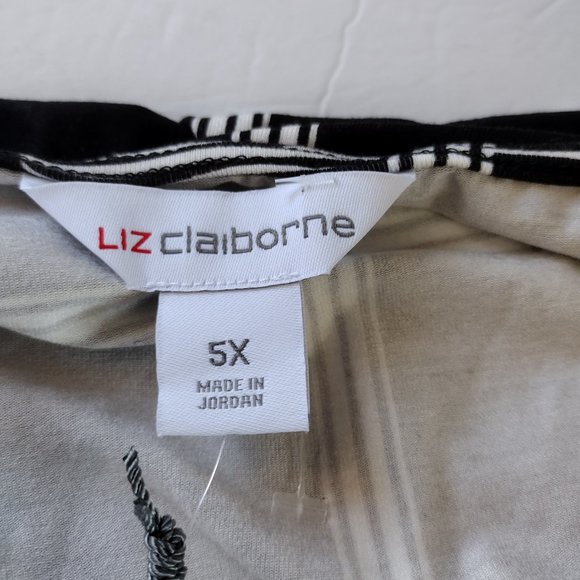 Liz Claiborne Women's Tunic Style Top Black & White NWT Sz 5x - Picture 2 of 7